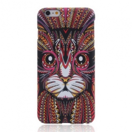 coque iPhone 6 / 6S phosphorescente et multicolore motif animal - chat