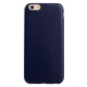 coque iPhone 6 / 6S silicone motif cuir - bleu marine