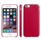 coque iPhone 6 / 6S silicone motif cuir - magenta