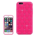 Coque iPhone 6 / 6S silicone matelassé diamant - magenta