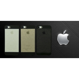 Coque iPhone 5 / 5S surface texture cuir avec logo Apple 